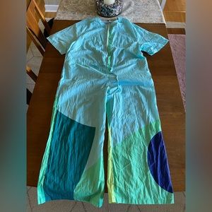 The Kit Issa Jumpsuit Aqua Cut Paper size 3X